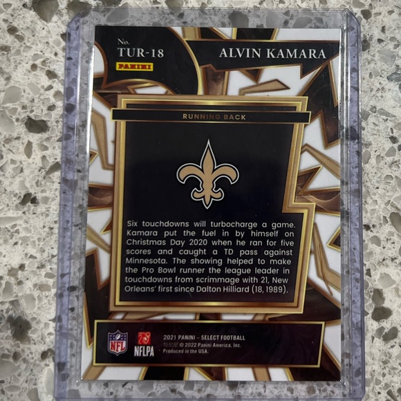 ALVIN KAMARA TURBOCHARGED CARD INSERT NFL SELECT 2021 NEW ORLEANS SAINTS - Picture 2 of 2